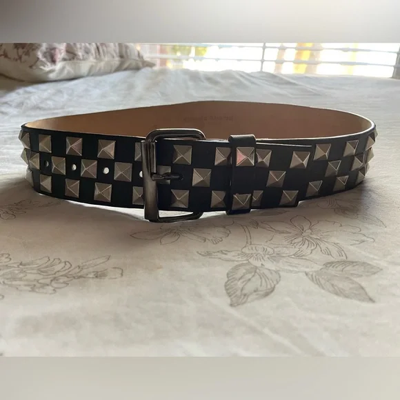 Streets Ahead Black and Silver Studded Belt - Picture 1 of 8